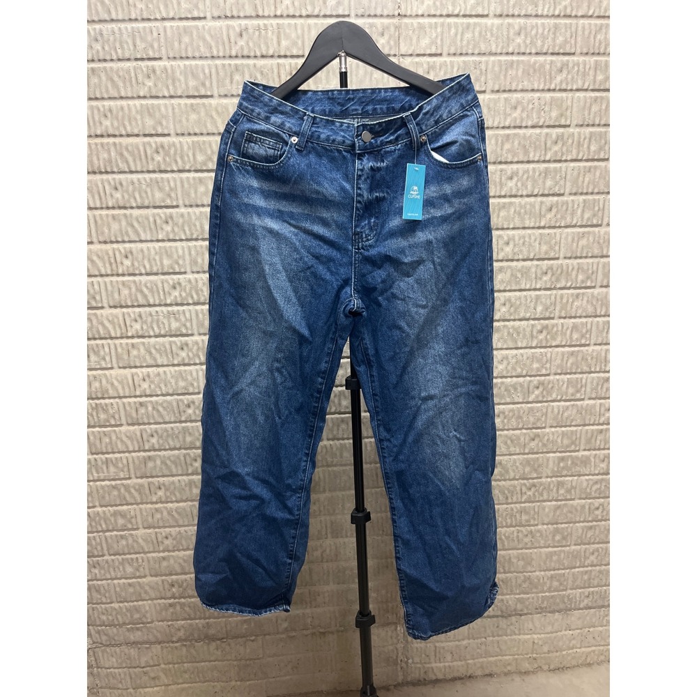 Cupshe Womens Medium Wash High Waisted Wide Leg Relaxed Denim Jeans Size M NEW